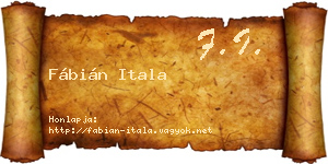 Fábián Itala névjegykártya